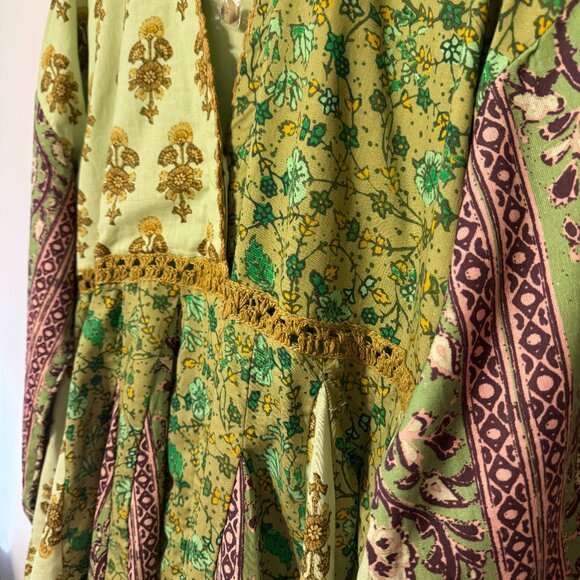 NEW FREE PEOPLE HAZY BABY PATCHWORK BABYDOLL SHIRT DRESS (❁´◡`❁) - Picture 5 of 6